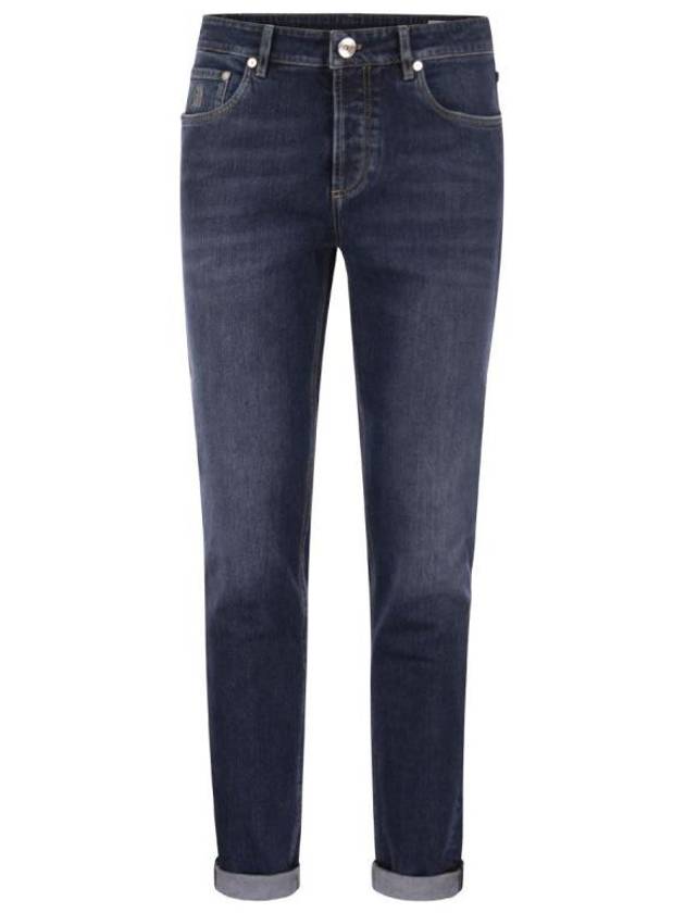 Men's 5 Pocket Slim Fit Jeans Dark Denim - BRUNELLO CUCINELLI - BALAAN 2