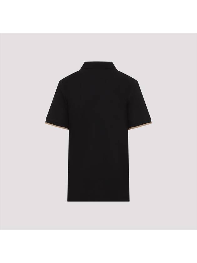 Logo Patch Cotton Short Sleeve Polo Shirt Black - MONCLER - BALAAN 3