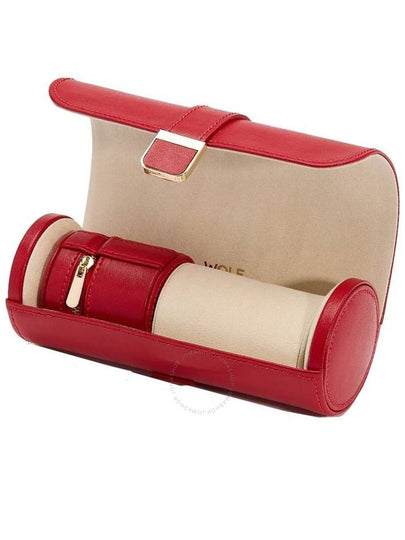 Wolf Red Palermo Double Watch Roll With Jewelry Pouch 213972 - WOLF - BALAAN 2