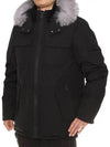 Lingan Hooded Padded Frost Fox Fur Black - MOOSE KNUCKLES - BALAAN 3