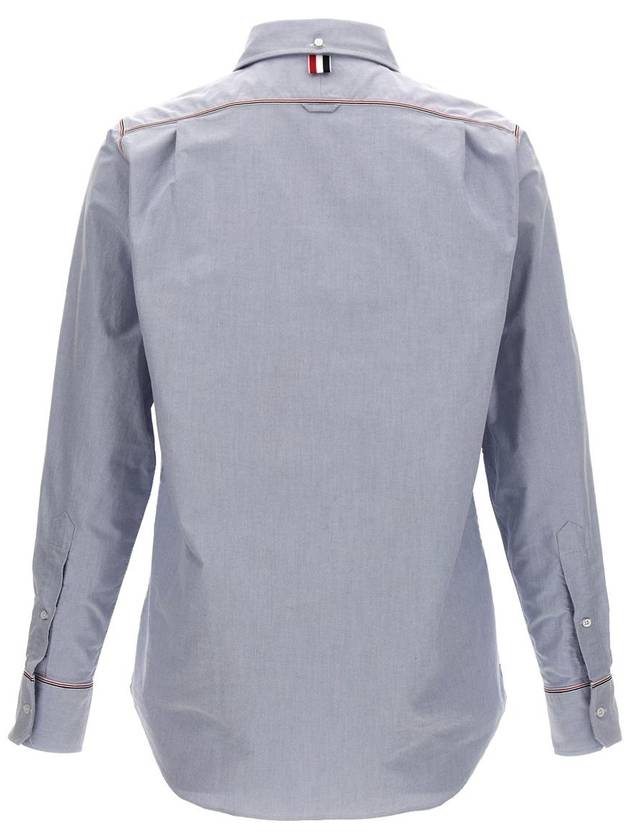 Oxford Grosgrain Framing Long Sleeve Shirt Light Blue - THOM BROWNE - BALAAN 3