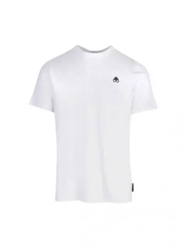 Men's Logo Cotton Crew Neck Short Sleeve T-Shirt White - MOOSE KNUCKLES - BALAAN 2