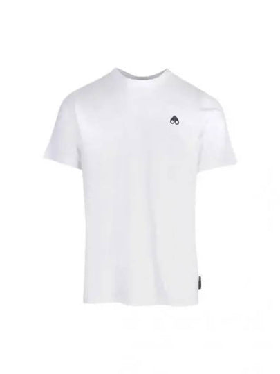 Men's Logo Cotton Crew Neck Short Sleeve T-Shirt White - MOOSE KNUCKLES - BALAAN 2