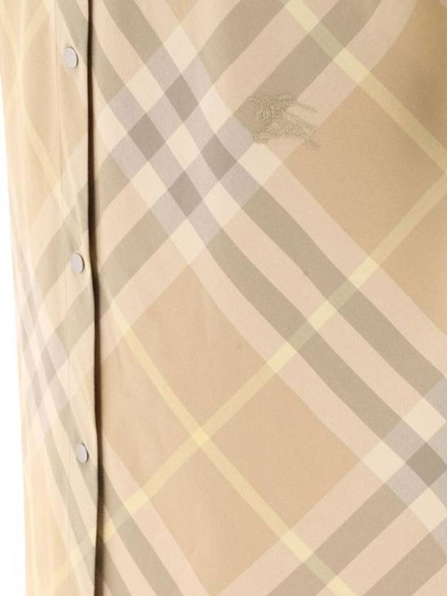 Check Cotton Midi Dress Beige - BURBERRY - BALAAN 5