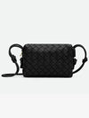 Intrecciato Loop Small Leather Cross Bag Black - BOTTEGA VENETA - BALAAN 2