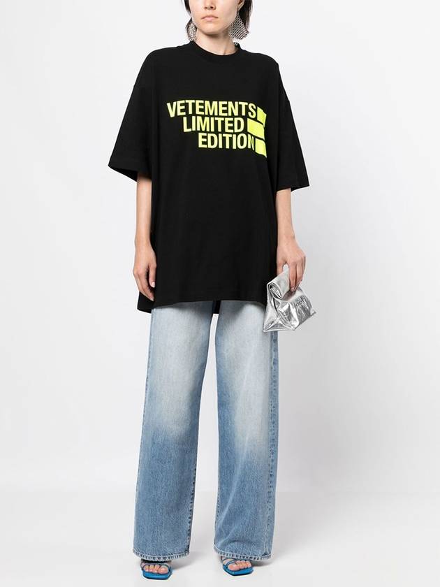 Logo Printed Cotton Round Neck Short Sleeve TShirt UE63TR161Y - VETEMENTS - BALAAN 3