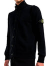 Stone Island Waffen Patch Lambs Wool Knit Full Zip up Cardigan Jacket 7715547A3 - STONE ISLAND - BALAAN 2