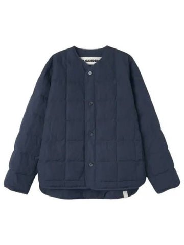 quilted button jacket blue - JIL SANDER - BALAAN 1