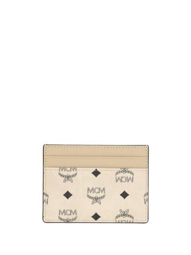 MCM Wallet MXADATA08I8 BEIGE BLACK LOGO - MCM - BALAAN 1