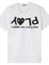 Women s reverse logo white short sleeve t shirt AZ T067 051 1 - COMME DES GARCONS - BALAAN 3