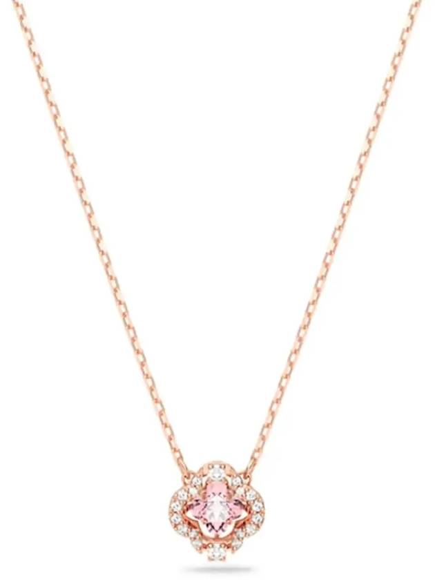 Una Sparkling Dance Clover Necklace Pink Rose Gold - SWAROVSKI - BALAAN 4