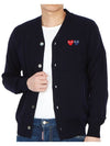 Double Heart V-neck Cardigan Black - COMME DES GARCONS - BALAAN 6