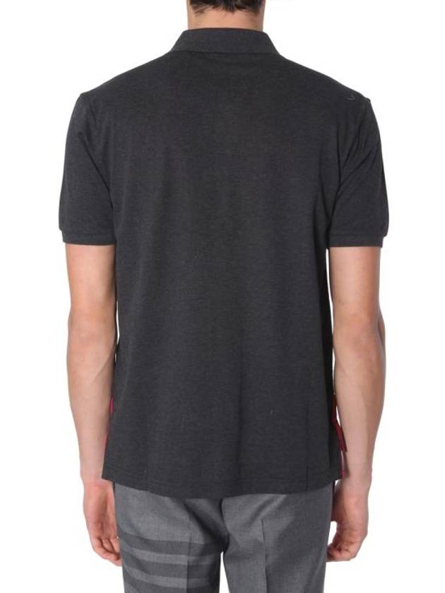 Men's Three Stripes Pocket Mercerized Short Sleeve Polo Shirt Dark Grey - THOM BROWNE - BALAAN 5