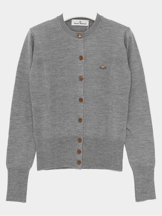 Bea Logo Wool Cardigan Grey - VIVIENNE WESTWOOD - BALAAN 2