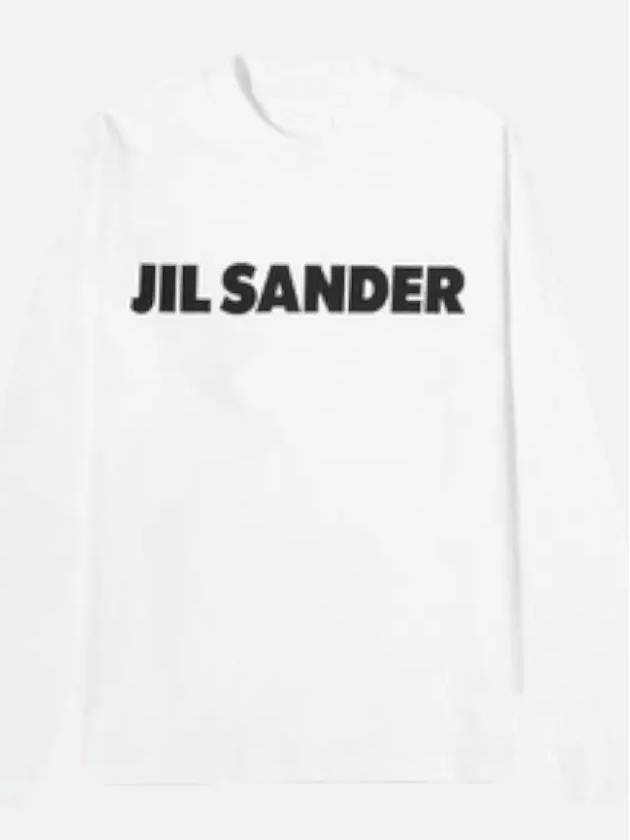 Logo Print Long Sleeve T Shirt White - JIL SANDER - BALAAN 4