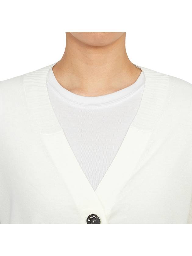 Cotton Shrunken Cardigan White - TORY BURCH - BALAAN 6