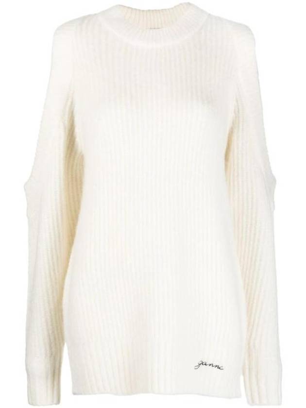 Jersey Logo Knit Top Ivory - GANNI - BALAAN 2