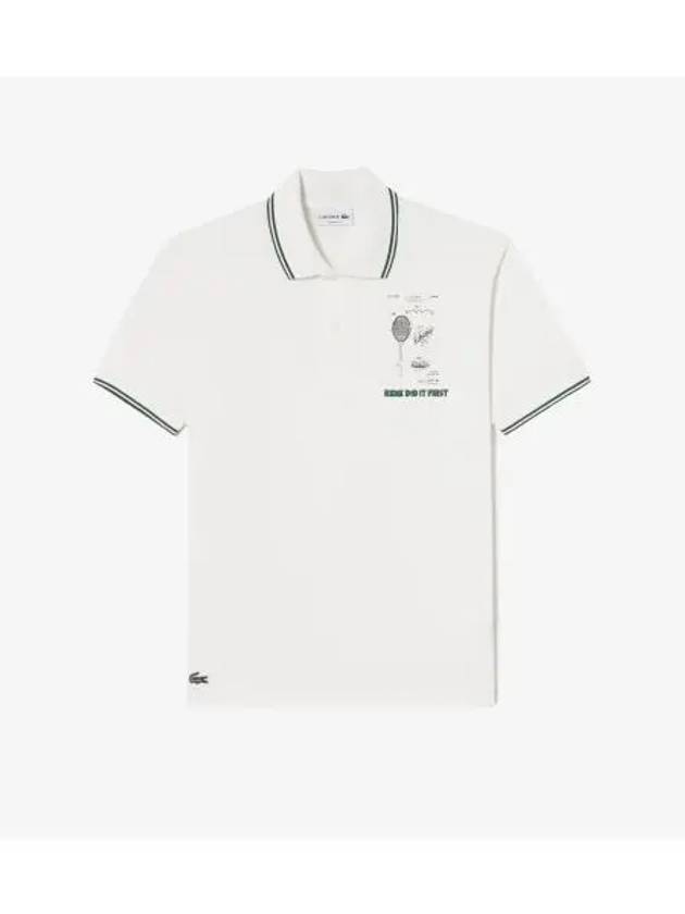 Men s RENE DID IT FIRST Graphic Polo OFFWHITE Off White - LACOSTE - BALAAN 1