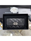 Boy flap card wallet caviar silver plate black - CHANEL - BALAAN 3