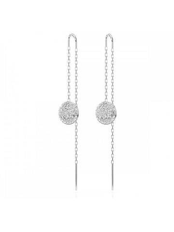 Sublima Crystal Drop Chain Earrings Silver - SWAROVSKI - BALAAN 1