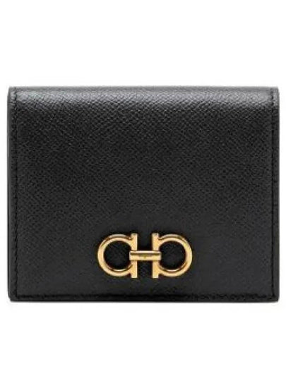 Gancini Bifold Half Wallet Black - SALVATORE FERRAGAMO - BALAAN 2