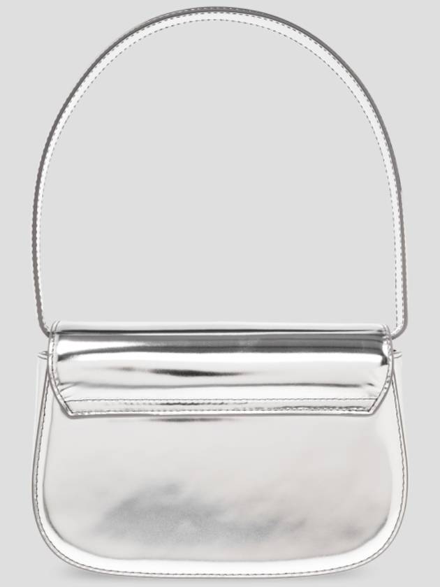 Women 1DR Metallic Leather Shoulder Bag Silver - DIESEL - BALAAN 3