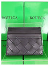 Intrecciato Leather Card Wallet Black - BOTTEGA VENETA - BALAAN 2