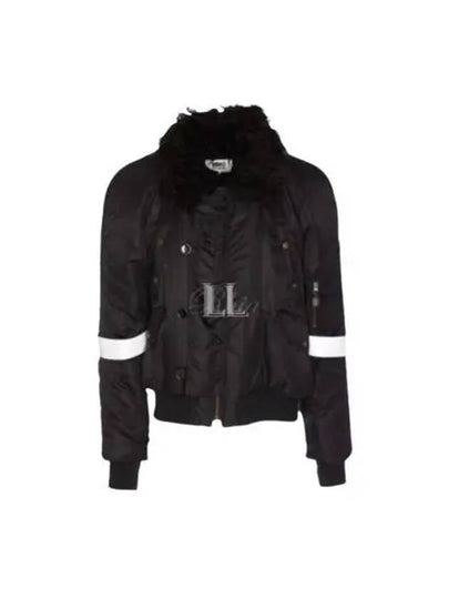 Faux Fur Collar Bomber Jacket Black - MAISON MARGIELA - BALAAN 2