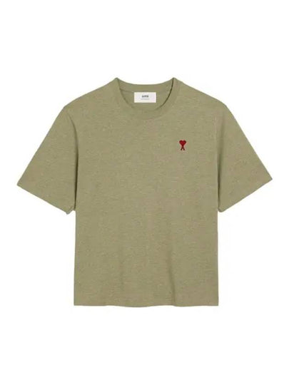 Small Heart Logo Boxy Fit Short Sleeve T-Shirt Heather Sage - AMI - BALAAN 2