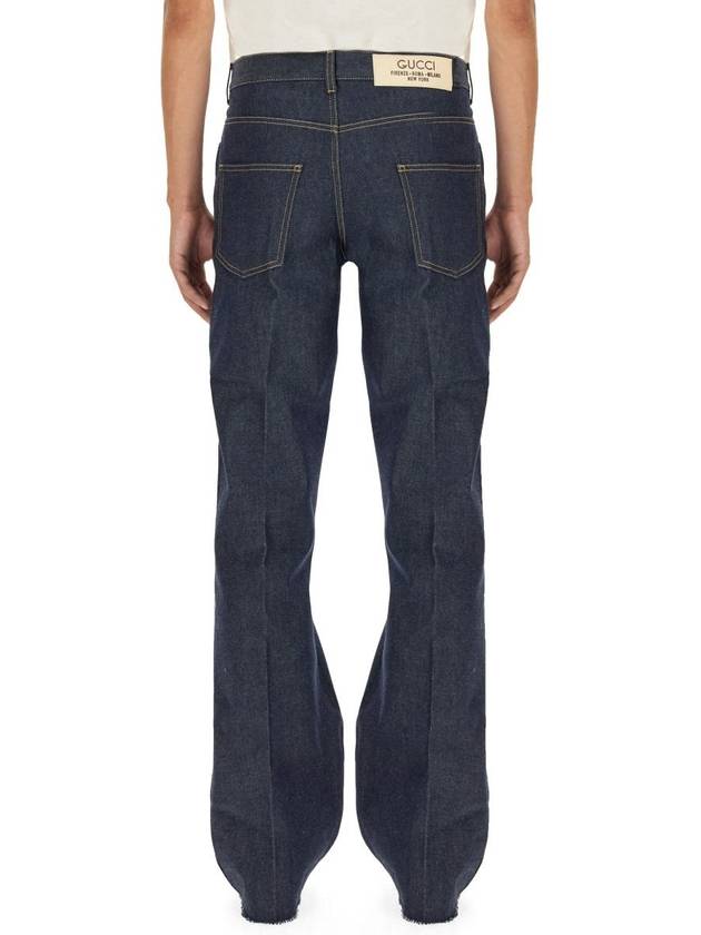 Mid Rise Straight Denim Jeans Blue - GUCCI - BALAAN 5