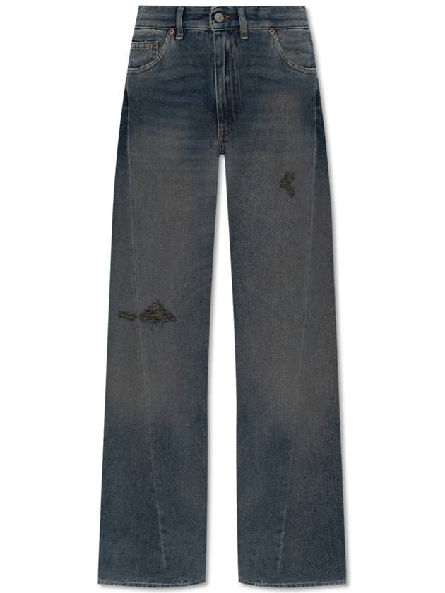 MM6 Maison Margiela Jeans With Vintage Effect, Women's, Blue - MAISON MARGIELA - BALAAN 1