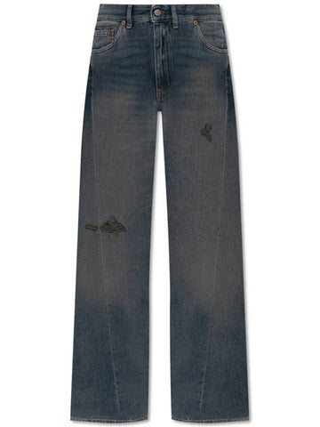 MM6 Maison Margiela Jeans With Vintage Effect, Women's, Blue - MAISON MARGIELA - BALAAN 1