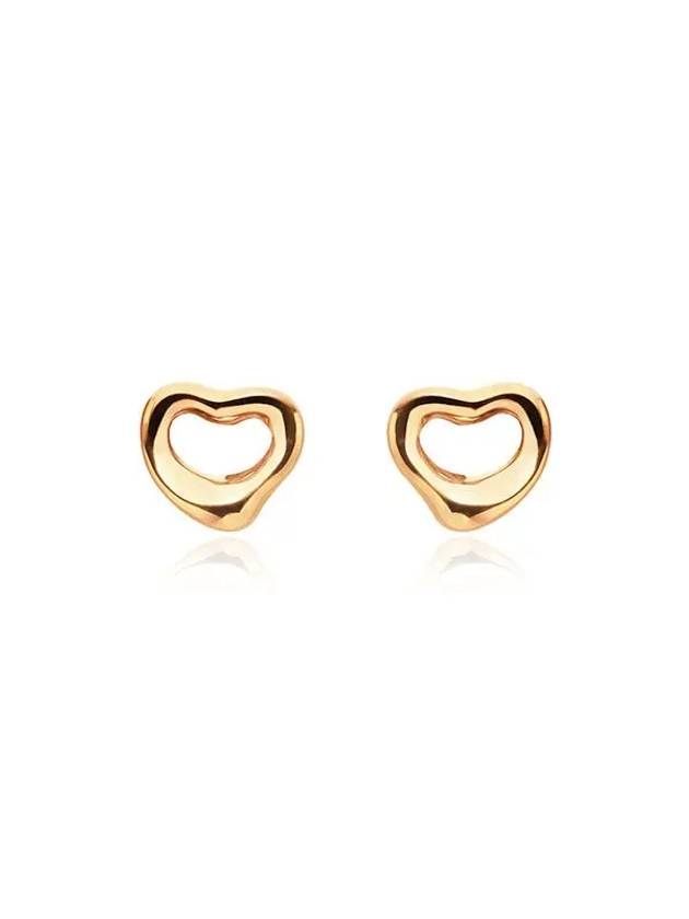 Elsa Peretti Open Heart Stud Earrings Gold - TIFFANY & CO. - BALAAN 3