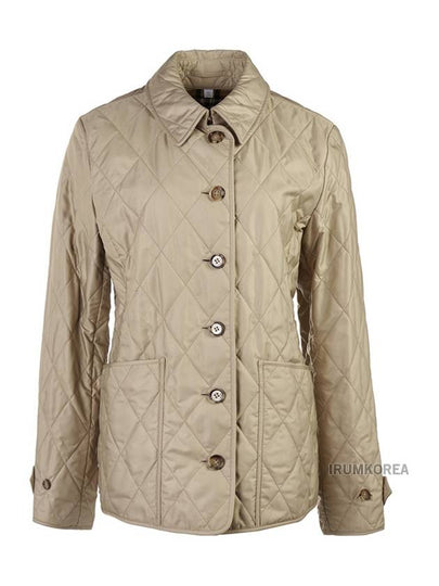 Diamond Quilted Thermoregulated Jacket New Chino Beige - BURBERRY - BALAAN 2