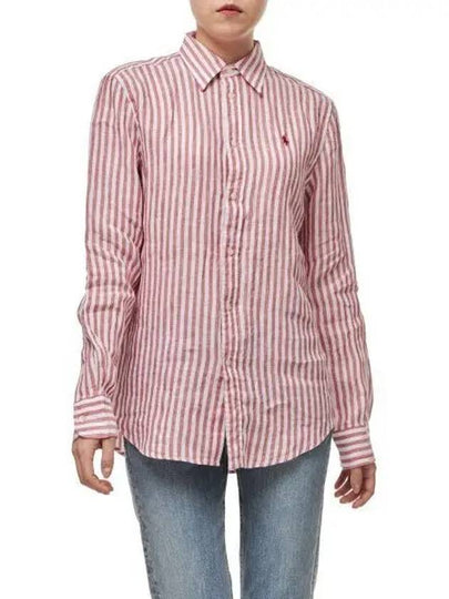 W relax fit linen shirt pink - POLO RALPH LAUREN - BALAAN 2