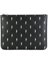 Lightning bolt embroidered clutch - NEIL BARRETT - BALAAN 5