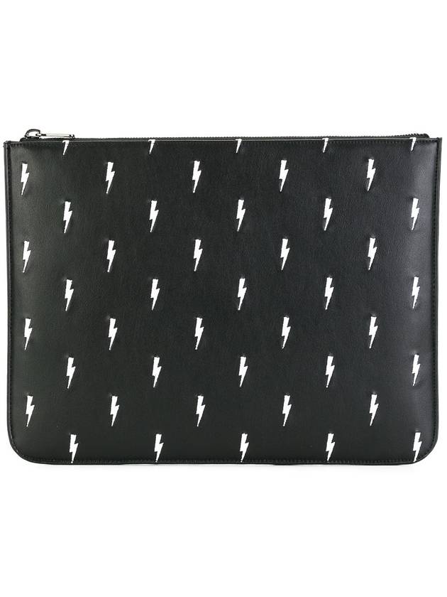 Lightning bolt embroidered clutch - NEIL BARRETT - BALAAN 5