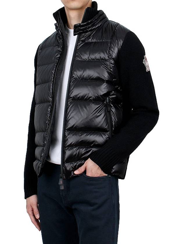 Padded Wool Zip Up Cardigan Black - MONCLER - BALAAN 4