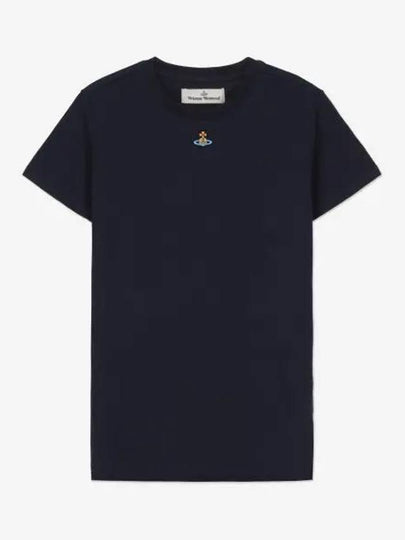 Embroided ORB Peru Short Sleeve T-Shirt Navy - VIVIENNE WESTWOOD - BALAAN 2