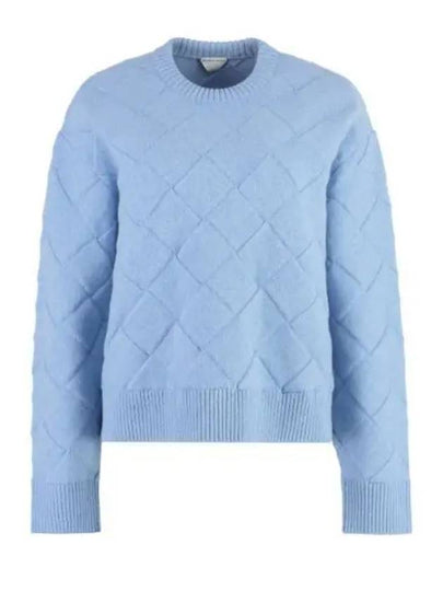 Intrecciato Wool Knit Top Light Blue - BOTTEGA VENETA - BALAAN 2