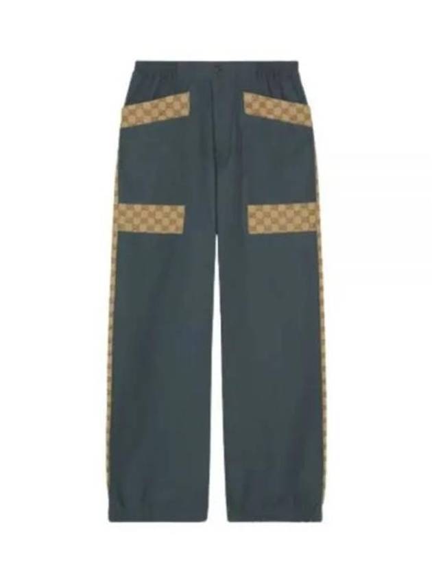 Cotton Canvas GG Trousers Straight Pants Blue - GUCCI - BALAAN 2