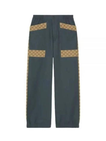 Cotton Canvas GG Trousers Straight Pants Blue - GUCCI - BALAAN 2