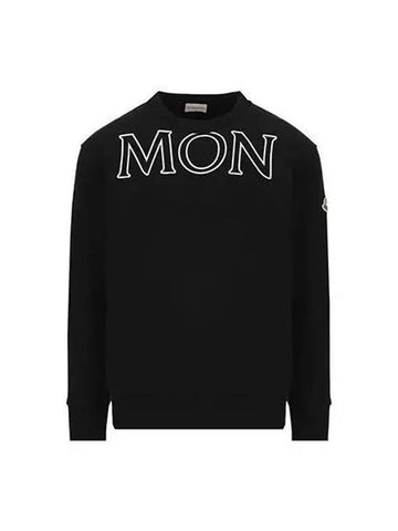 Sweatshirt Women s Maxi Logo Black Ivory - MONCLER - BALAAN 1