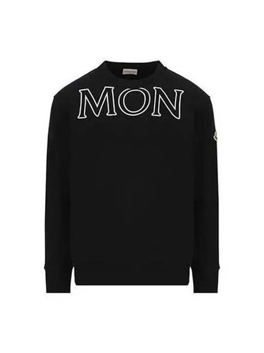 Sweatshirt Women s Maxi Logo Black Ivory - MONCLER - BALAAN 1