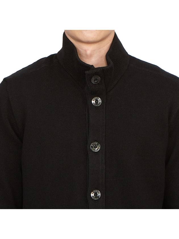 Winter Cotton Cardigan Black - STONE ISLAND - BALAAN 7