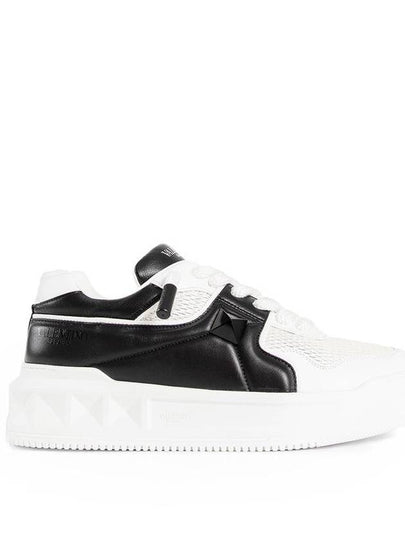 One Stud XL Low Top Sneakers Black White - VALENTINO - BALAAN 2