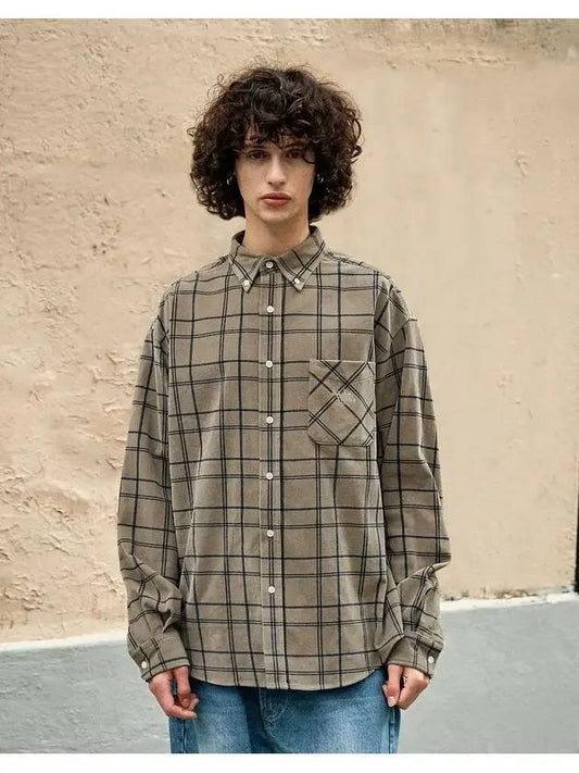 corduroy check shirt beige - FLUKE - BALAAN 1