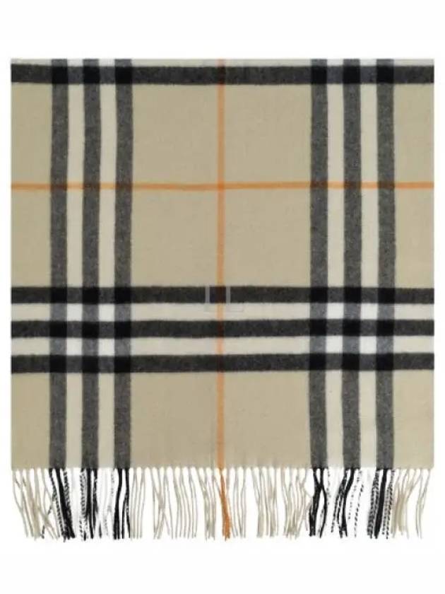 Wide Check Cashmere Scarf Beige - BURBERRY - BALAAN 2