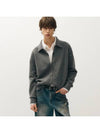 Wool blend knit shirt cardigan gray - NOIRER - BALAAN 2