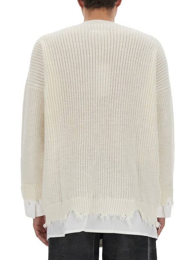 Layered Distressed Crochet Knit Top Butter - MAISON MARGIELA - BALAAN 4